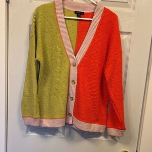 Tribal Vibrant Green and Red Cardigan